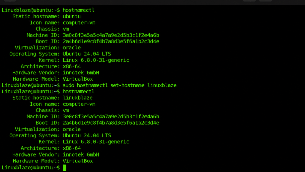 hostname linuxblaze